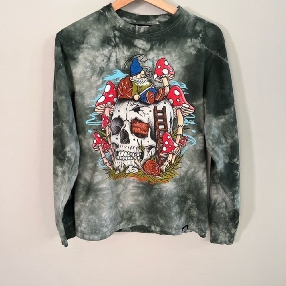 Broken Promises‎ Gnomes Growing Green Tie-dye Long Sleeve T-Shirt